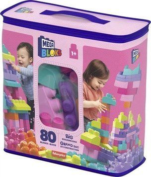 Pink Building Blocks Set 80 Pieces for Toddlers