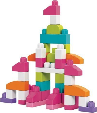 Pink Building Blocks Set 80 Pieces for Toddlers