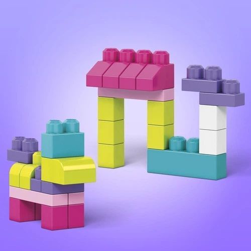 Pink Building Blocks Set 80 Pieces for Toddlers
