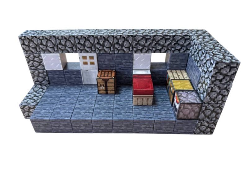 Магнитный конструктор Minecraft Каменный дом 80 деталей + 3 фигурки M051 фото