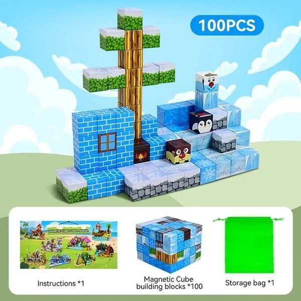 Magnetic Constructor Minecraft Ice World 100 Pieces Mk001057