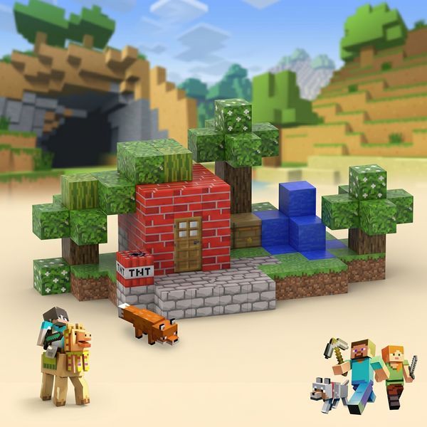 Магнитный конструктор Minecraft Красный дом в саду 108 деталей T108 фото