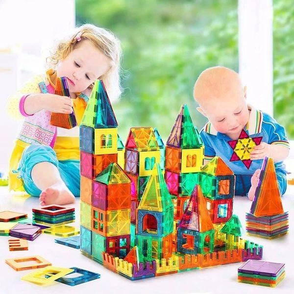 Магнитный конструктор плитки Magnetic Blocks Tiles 100 деталей с машинкой 516448579 фото