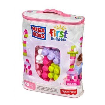 Pink Building Blocks Set 60 Pieces in a Bag for Kids