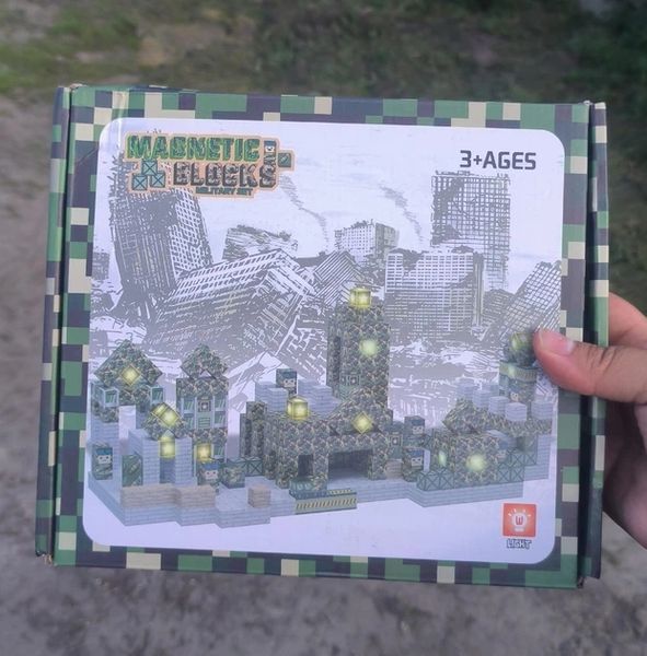 Магнітний конструктор Minecraft 132 блоки кубики що світяться SVIT132 фото