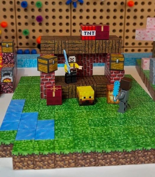 Магнітний конструктор Minecraft Водоспад 128 блоків WATERFALL128 фото