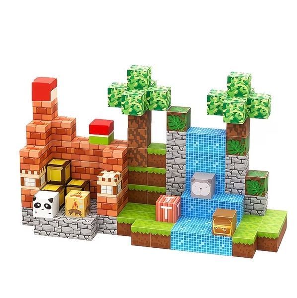 Магнитный конструктор Minecraft База Стива 150 блоков с сюжетом BAZASTIVA150 фото