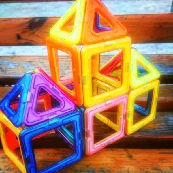 Магнітний конструктор Brighty Bright 50 деталей з колесами для машинки 3D плитки для дітей 516448584 фото