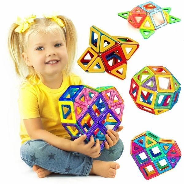 Магнітний конструктор Brighty Bright 50 деталей з колесами для машинки 3D плитки для дітей 516448584 фото