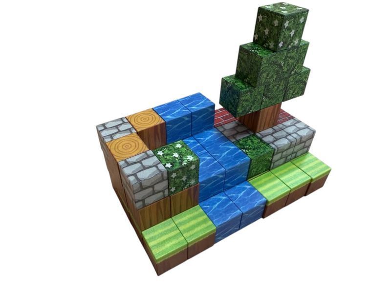 Магнитный конструктор Minecraft Ручей 64 деталей + 2 фигурки M073 фото