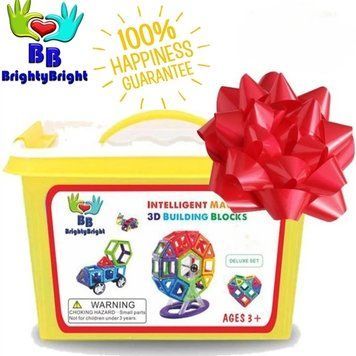 Magnetic Constructor Brighty Bright 90 Pieces large creative building box 3D Tiles for Kids