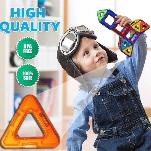 Магнитный конструктор Brighty Bright 90 деталей большая коробка для творческого конструирования 3D плитки для детей 516448614 фото
