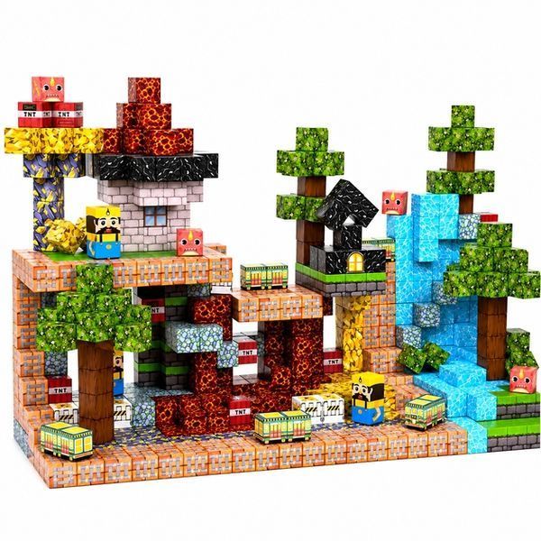 Магнитный конструктор Minecraft Ледяной каскад и магмовая пещера 128 деталей ICECASCADE128 фото