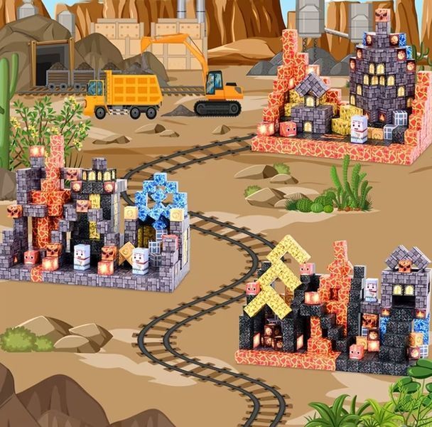 Магнитный конструктор Minecraft 320 блоков с сюжетом NABIR320 фото