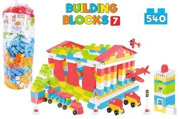 Block Construction Set 540 Pieces for Kids, Large