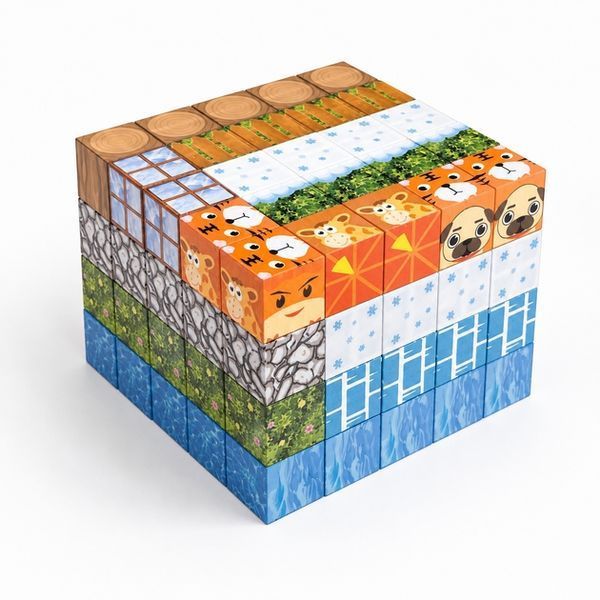 Магнитный конструктор Майнкрафт  Городок 100 деталей + 3 фигурки Mk001003 фото