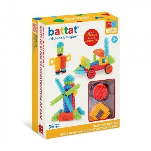 Soft Bristle Building Blocks 36 Pieces for Toddlers, STEM Construction Toy