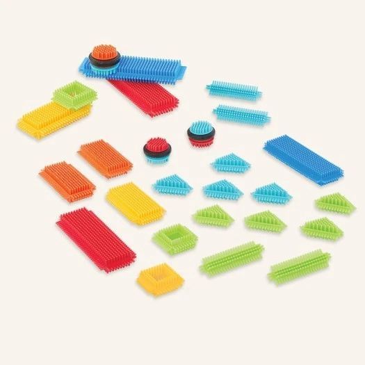 Soft Bristle Building Blocks 36 Pieces for Toddlers, STEM Construction Toy
