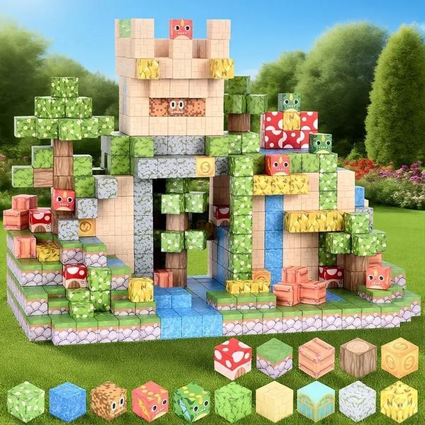 Магнитный конструктор Minecraft Драконы и волшебные мухоморы 100 деталей MK001025 фото