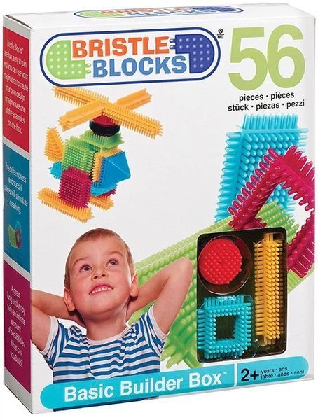 Soft Bristle Building Blocks 56 Pieces in a Box, STEM Toy for Kids