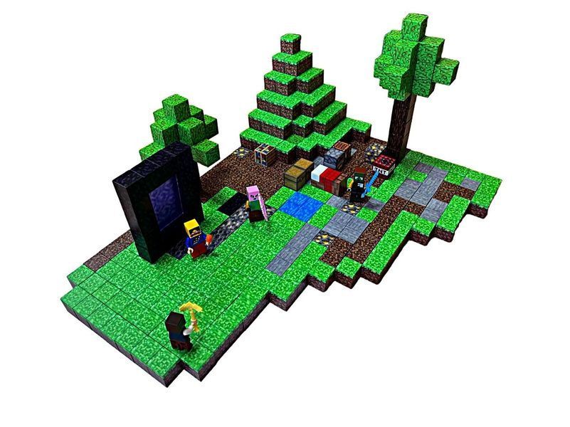Magnetic Constructor Minecraft Jungle Teleport 384 Pieces