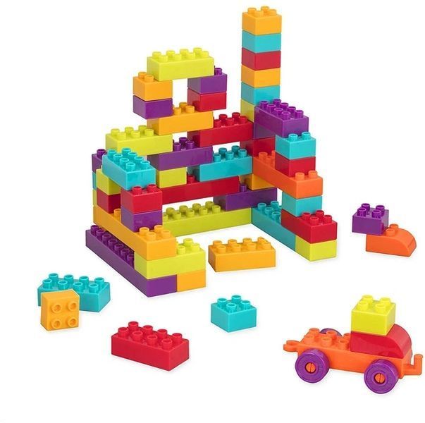 Building Blocks Set 54 Pieces with Wagon for Toddlers