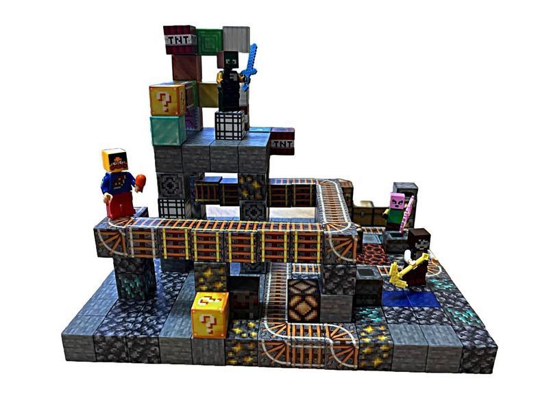 Магнитный конструктор Minecraft Большой набор 224 блока 224 деталей 1084 фото