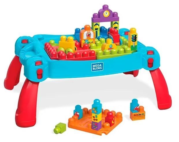 Building Blocks Activity Table for Toddlers, Construction Play Set