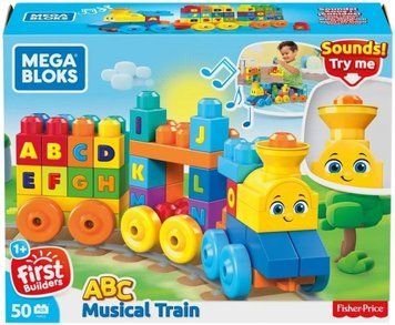 Musical Train Building Blocks Set 50 Pieces for Toddlers