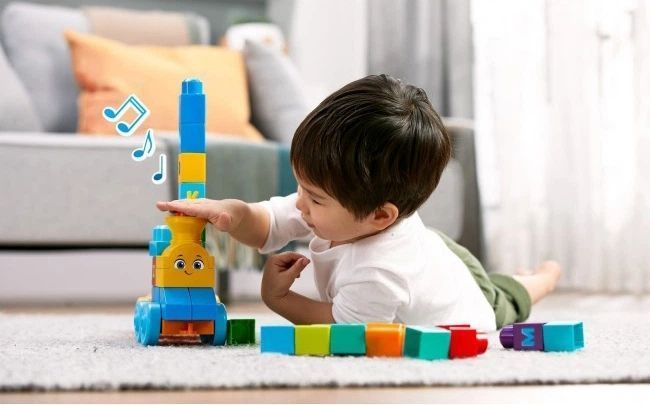 Musical Train Building Blocks Set 50 Pieces for Toddlers