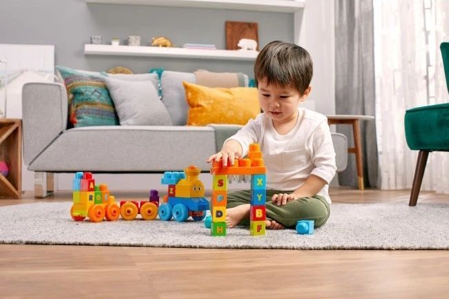 Musical Train Building Blocks Set 50 Pieces for Toddlers
