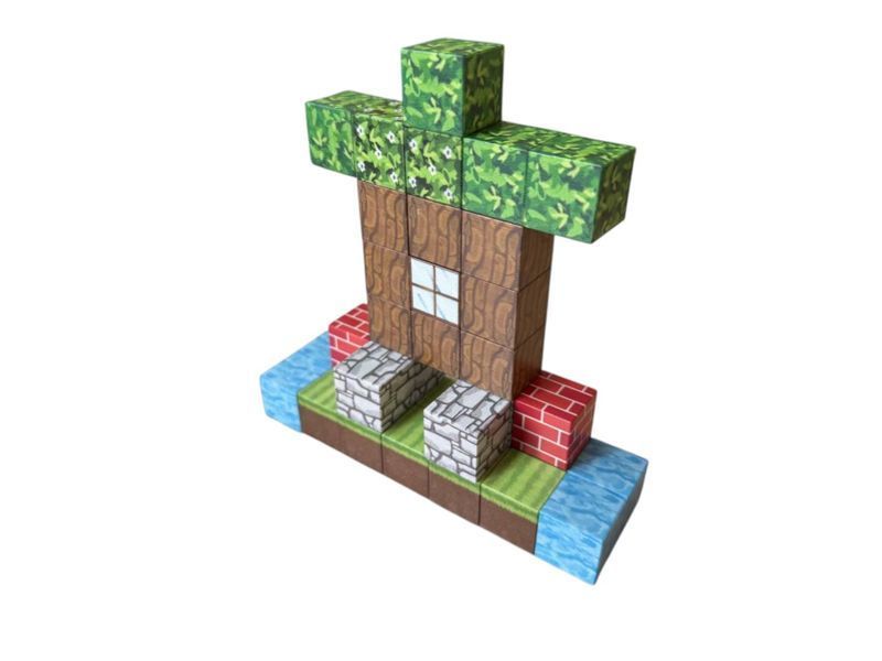 Magnetic Constructor Minecraft House by the Stream 48 Pieces + 1 Figures