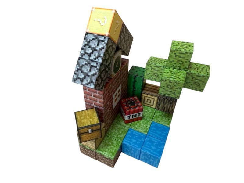 Магнітний конструктор Minecraft Маленький дім 48 деталей + 1 фігурки M105 фото