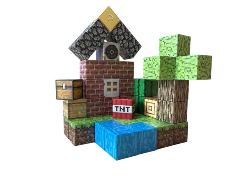 Магнітний конструктор Minecraft Маленький дім 48 деталей + 1 фігурки M105 фото
