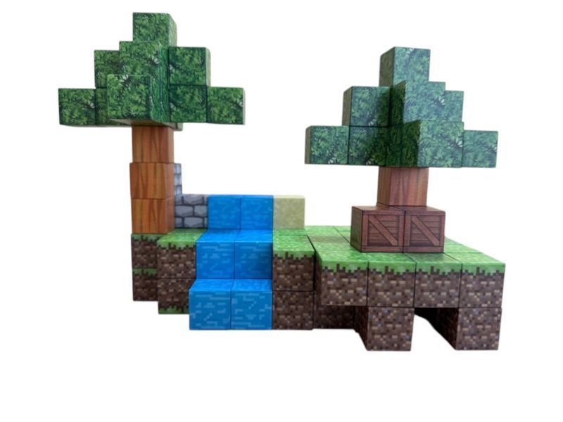 Магнитный конструктор Minecraft Маленький сад 100 деталей + 3 фигурки M113 фото